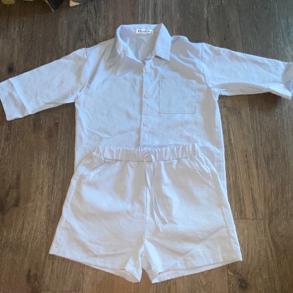 Exarus girls size 10 adorable top and shorts set like new